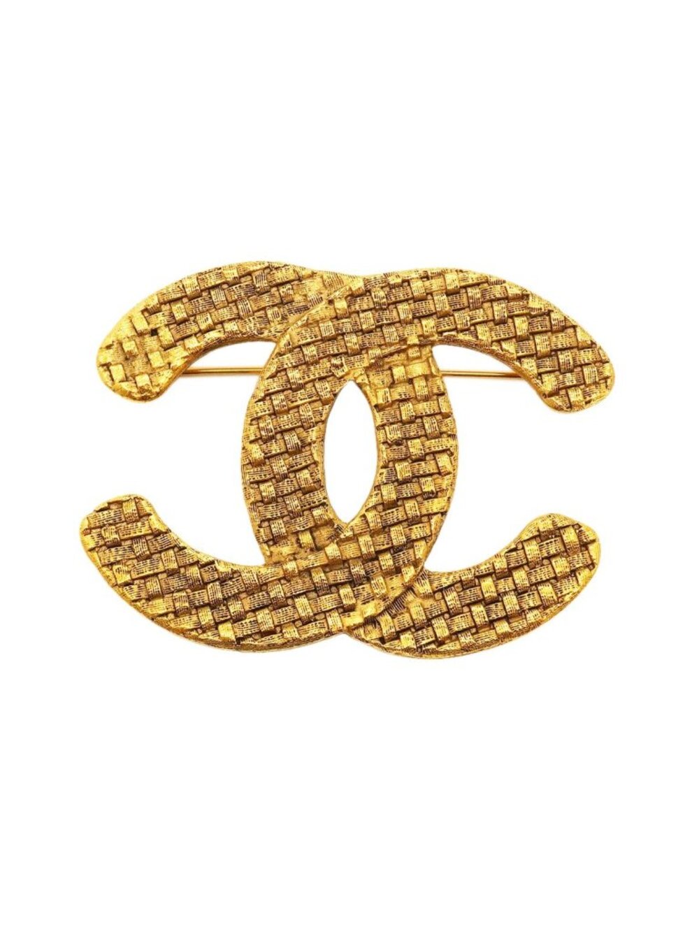 Chanel Brooch Vintage CC Logo Gold Plated